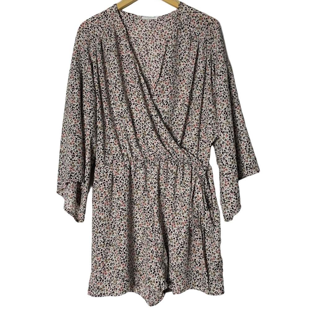 Chic Soul | Floral Leopard Print Romper - 1X